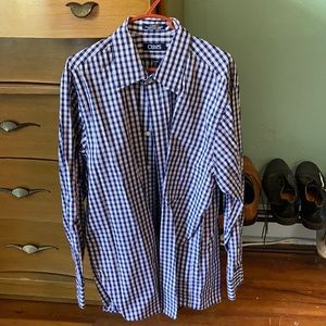 Chaps Navy Plaid Men’s Button Down Shirt